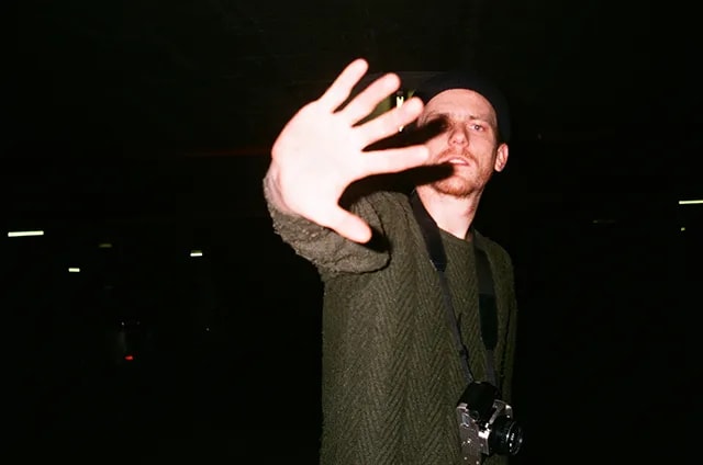 Portrait of Digital Designer Jonny Rich on-set at a S.P.C.C. apparel photoshoot in Cape Town, South Africa. Shot on a disposable Hulio 35mm film camera.